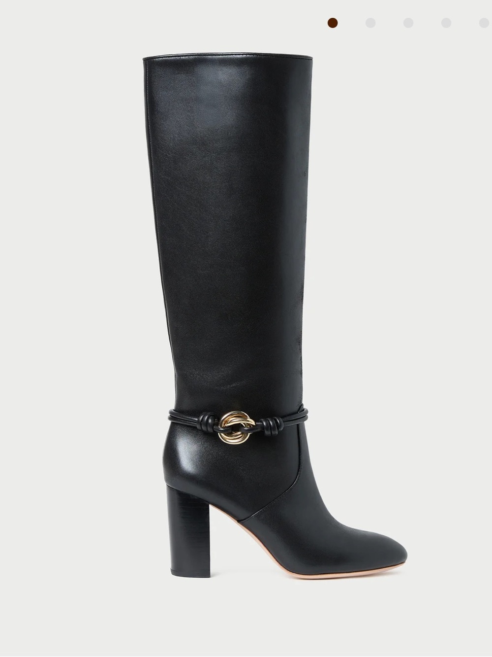 loeffler randall Goldy Black/Gold Leather Tall Boot